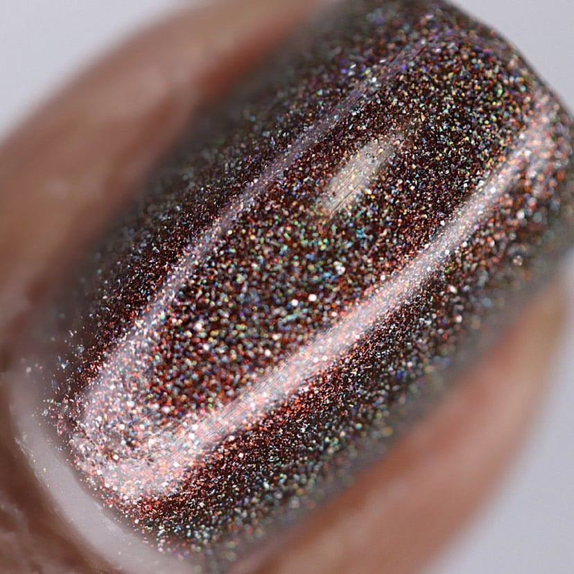 【HUGYOURSKIN】Glitter Melted Tea (Charcoal) Shimmering Charcoal | Poetry Cowgirl Nail Polish